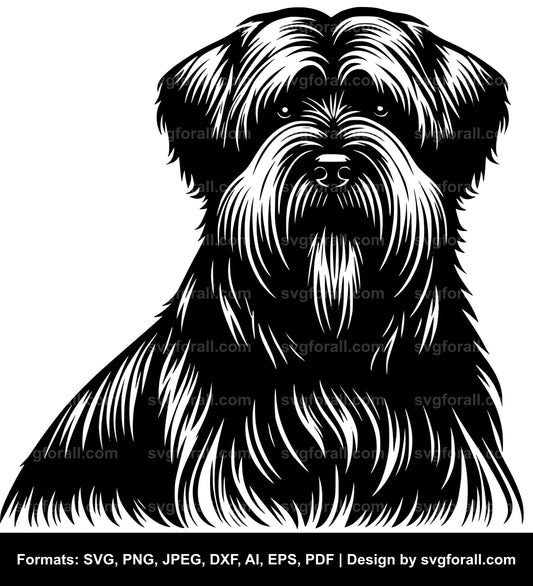 Briard Dog Black SVG