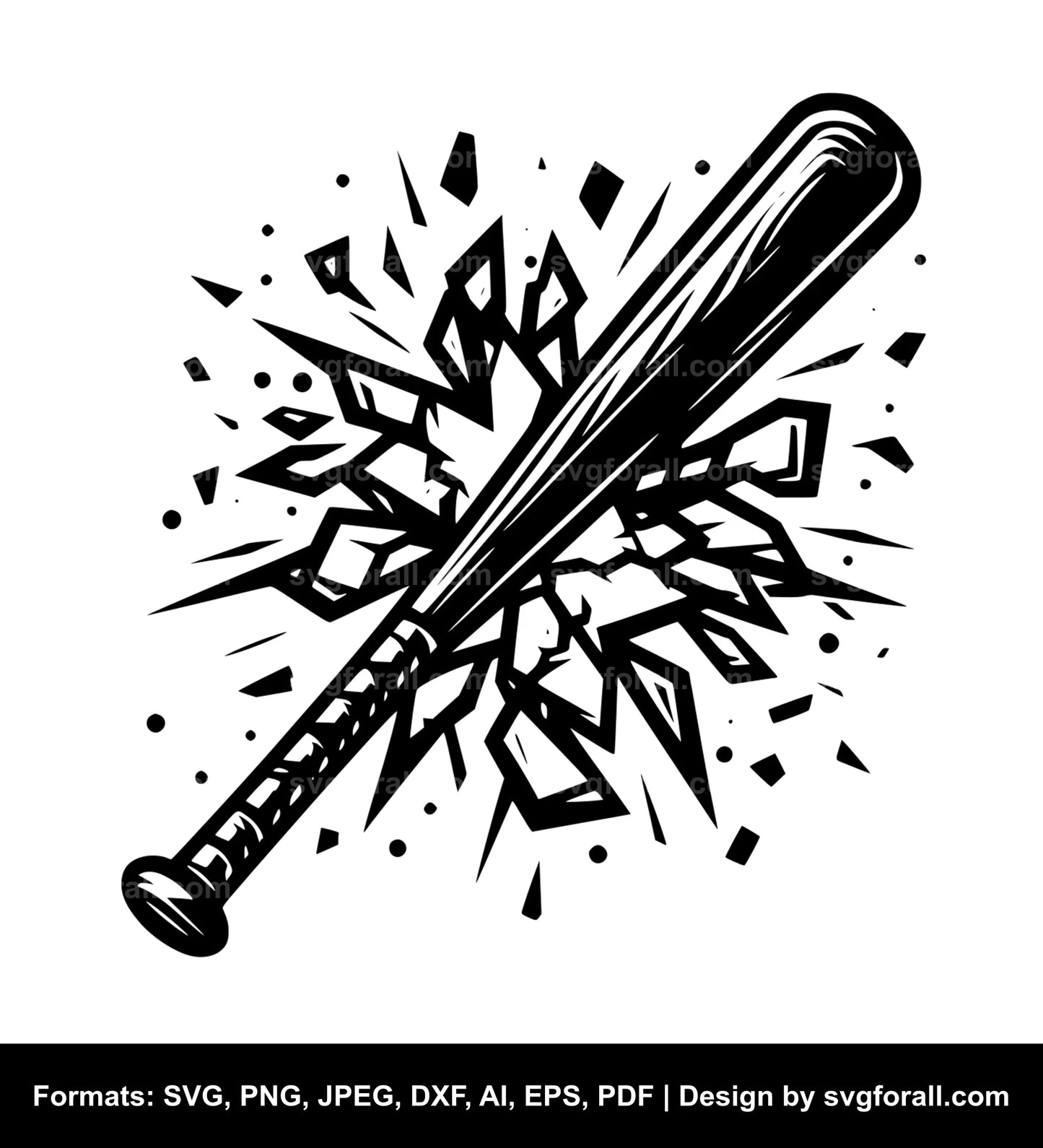 Broken Baseball Bat Cricut SVG