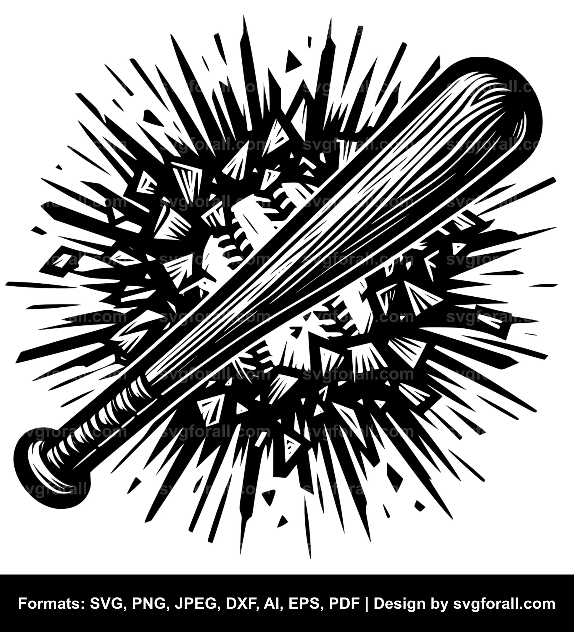 Broken Baseball Bat SVG