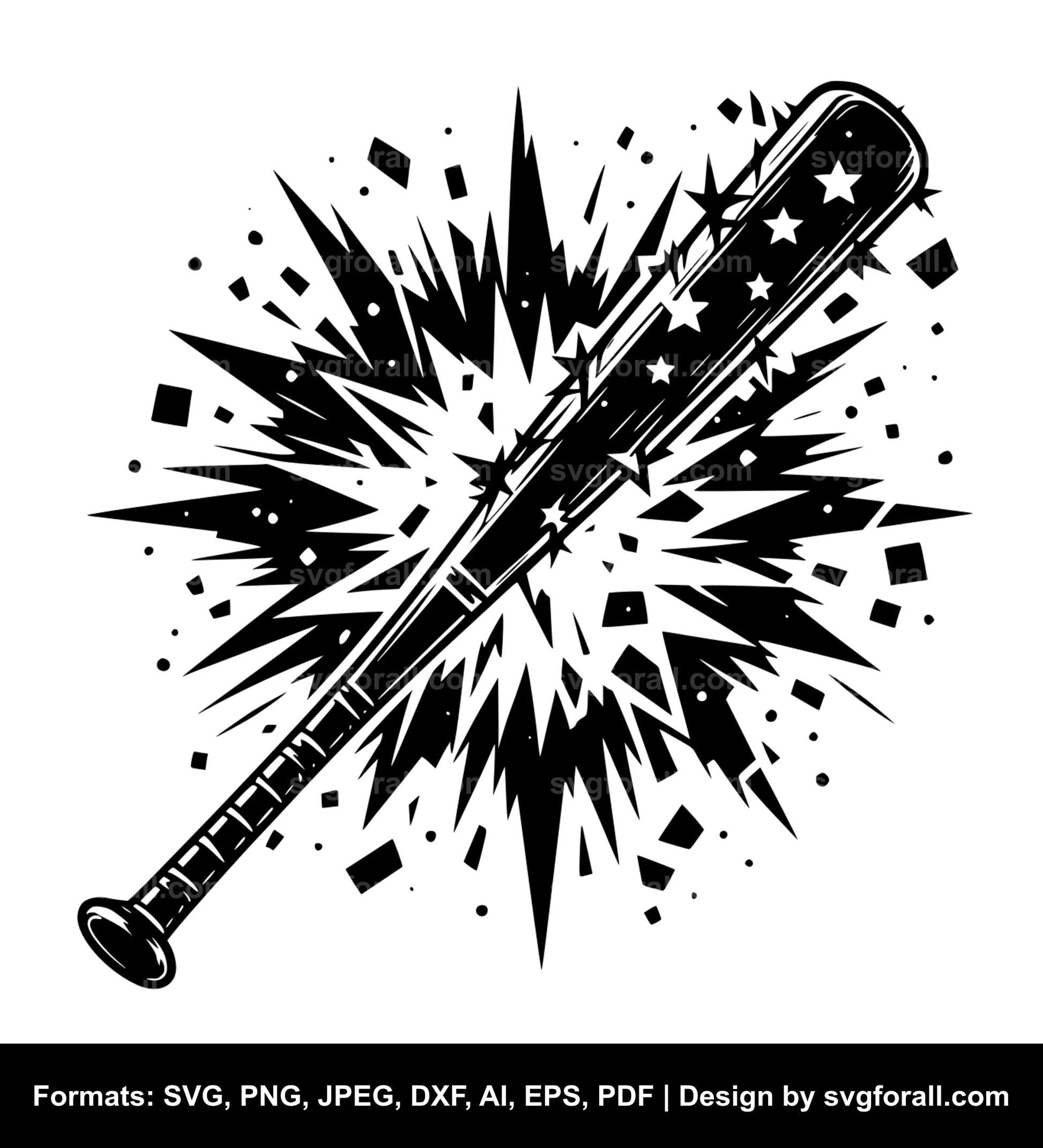 Broken Baseball Bat SVG PNG