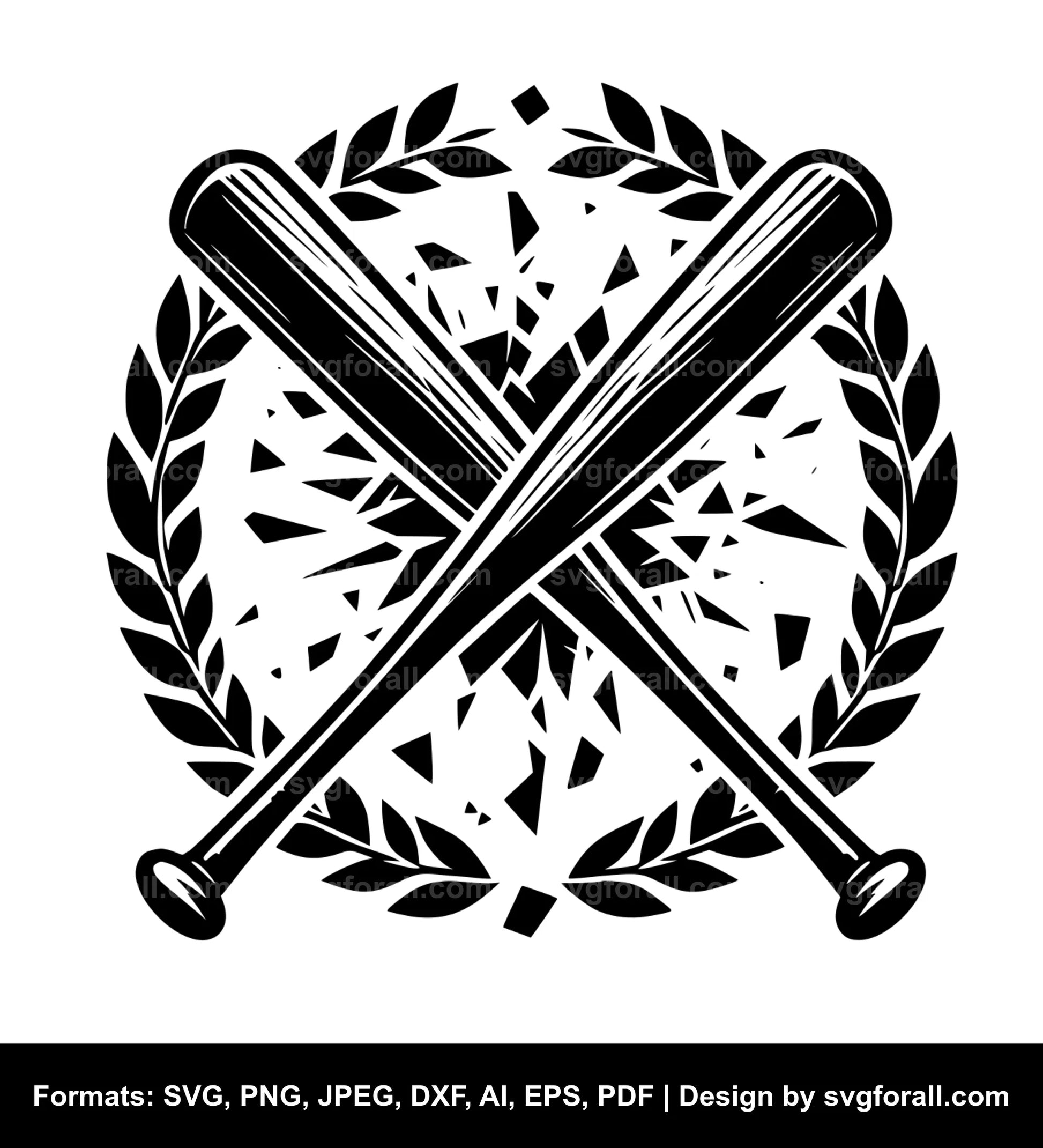 Broken Baseball Bat SVG Vector