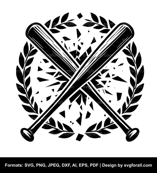 Broken Baseball Bat SVG Vector