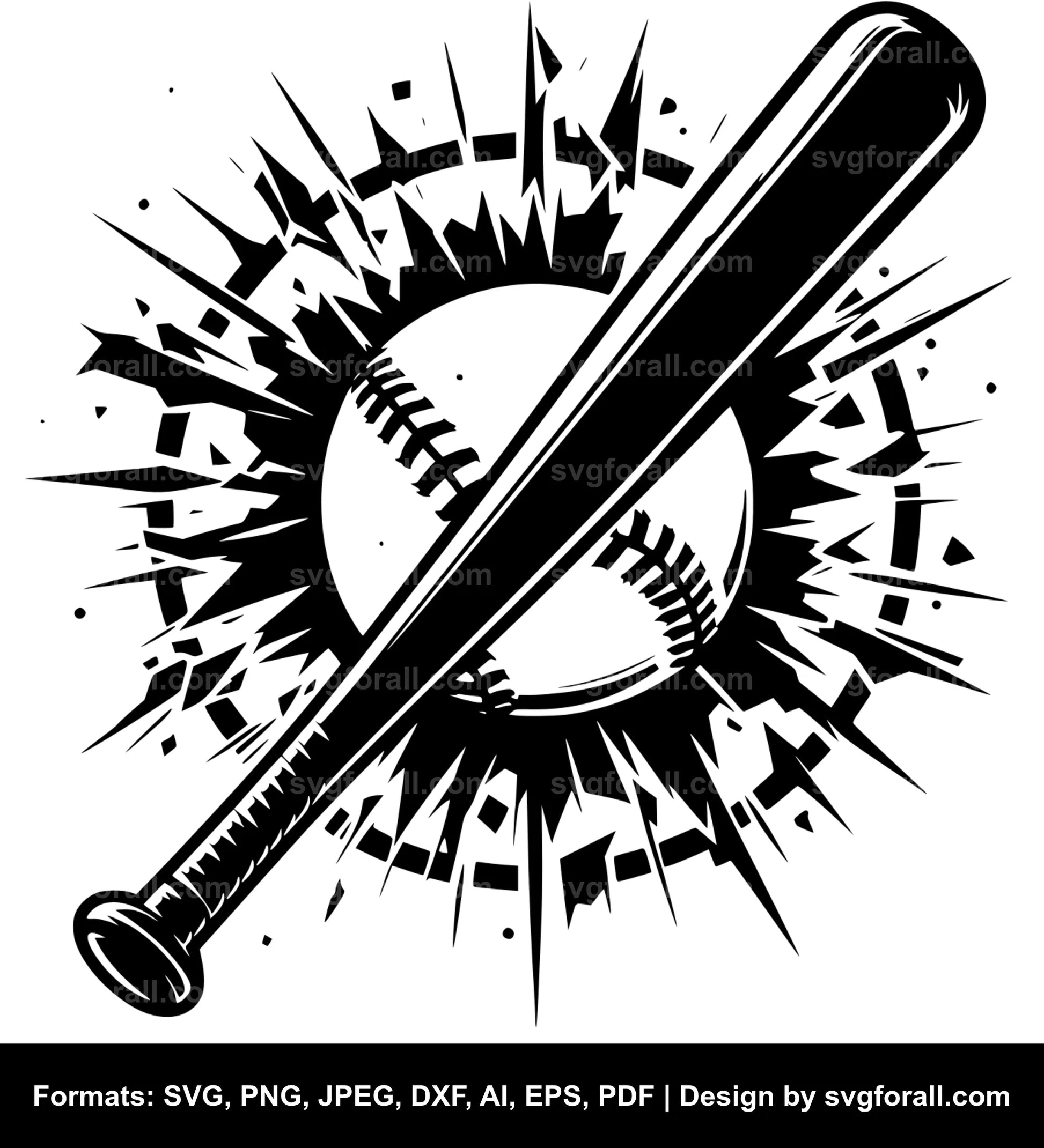 Broken Baseball Bat Vector SVG