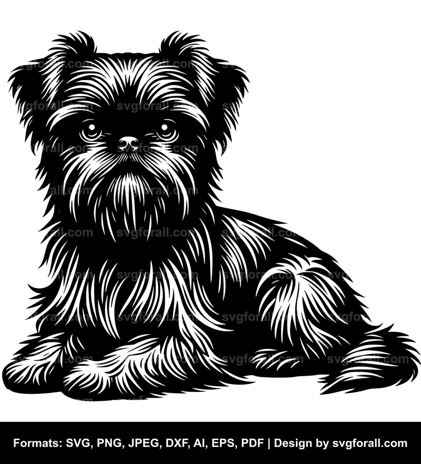 Brussels Griffon Dog Black SVG