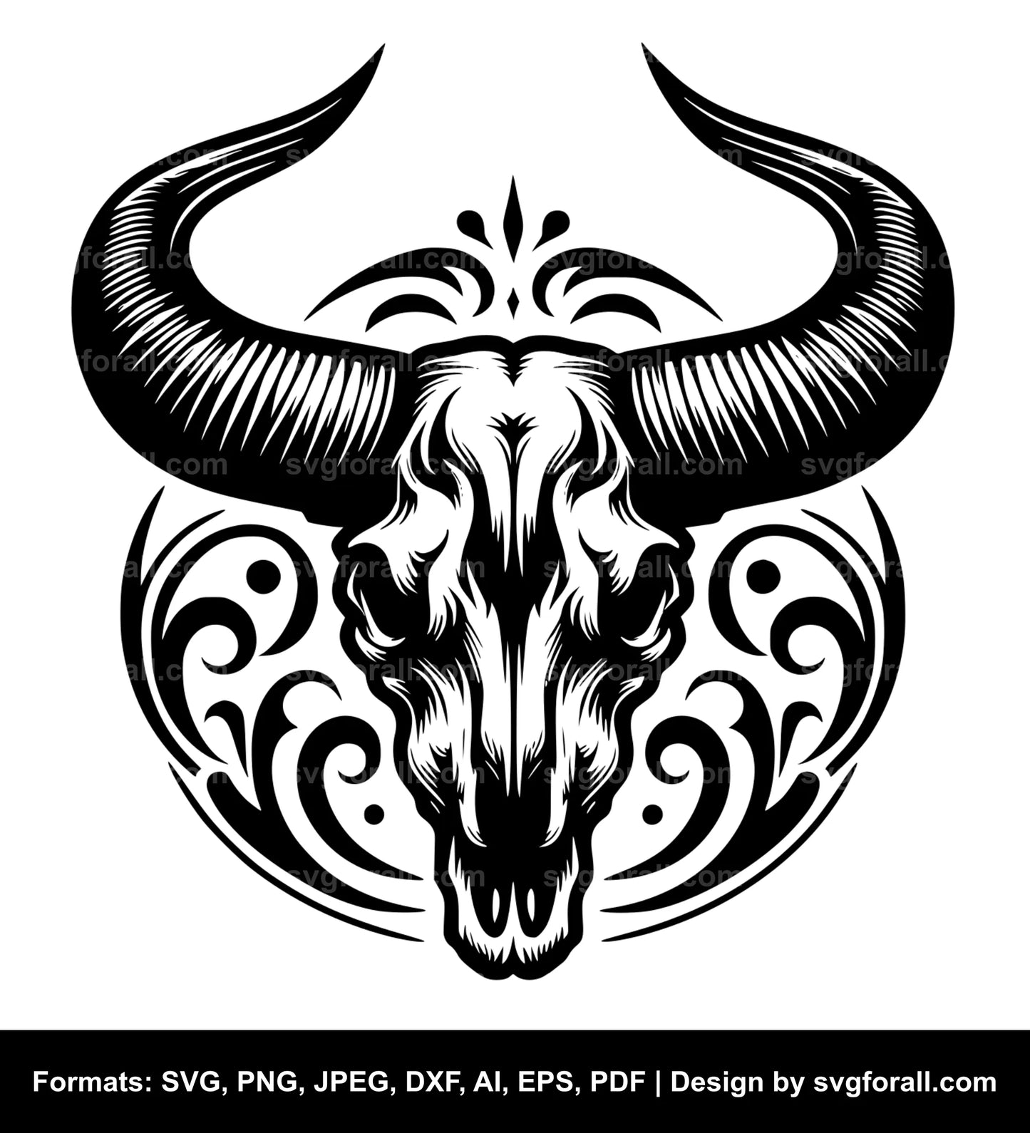 Bull Skull SVG Vector