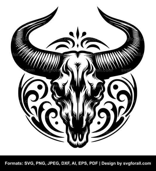 Bull Skull SVG Vector