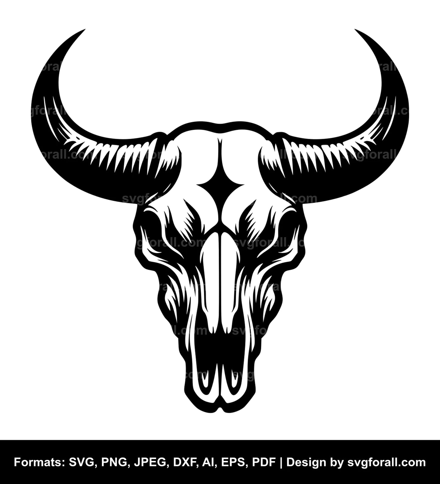 Bull Skull Vector SVG