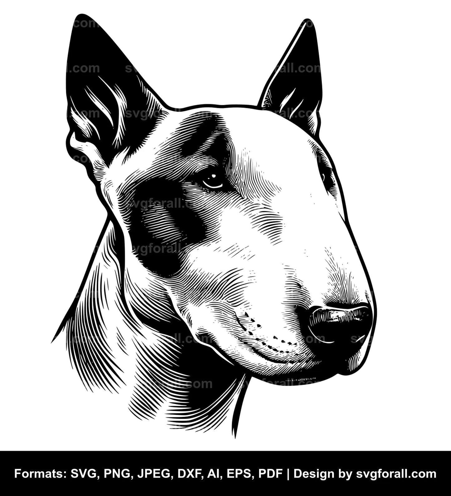 Bull Terrier Dog Black SVG