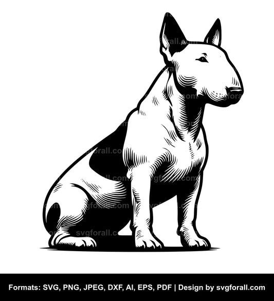 Bull Terrier Dog SVG PNG