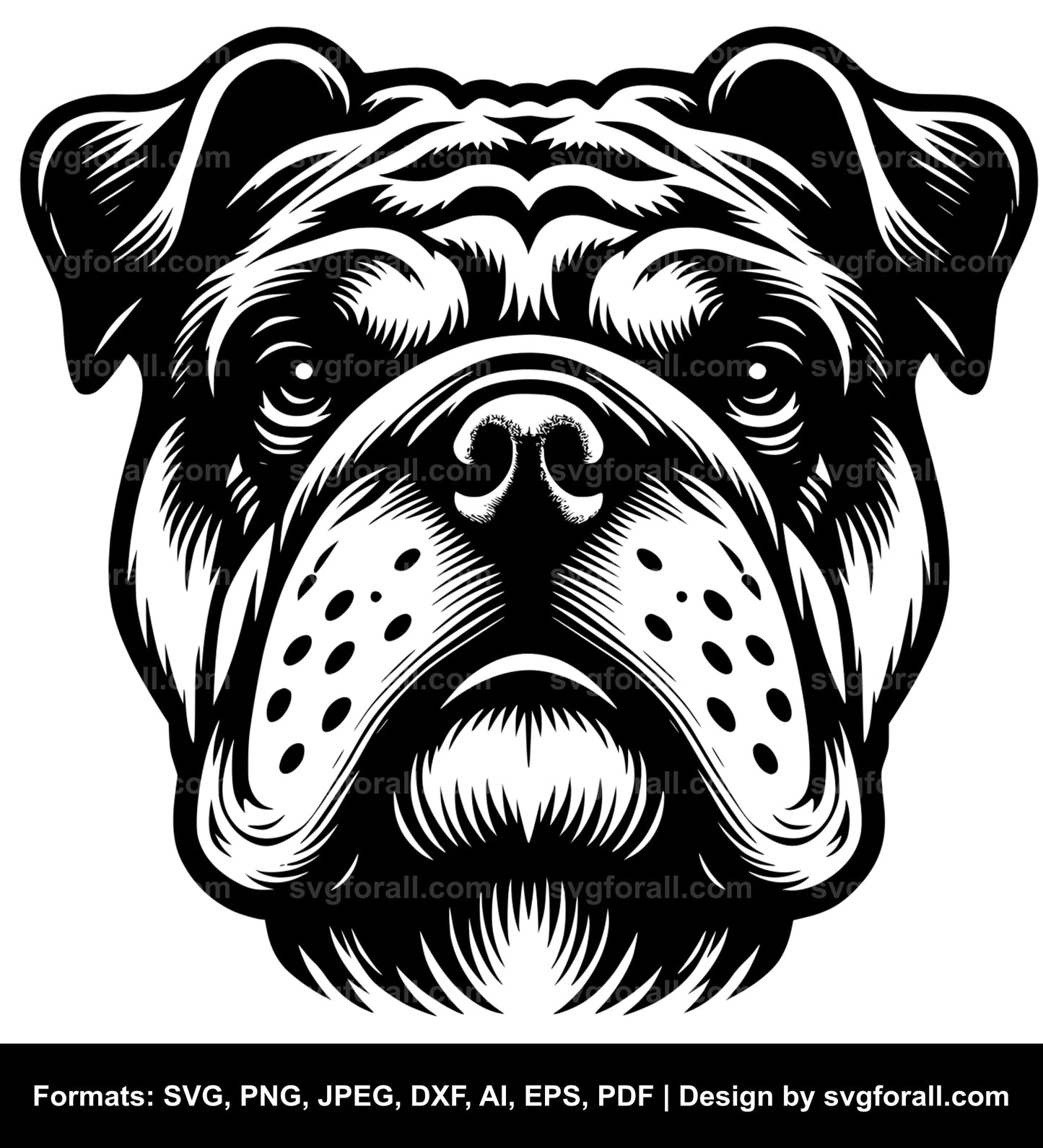 Bulldog Dog Black SVG