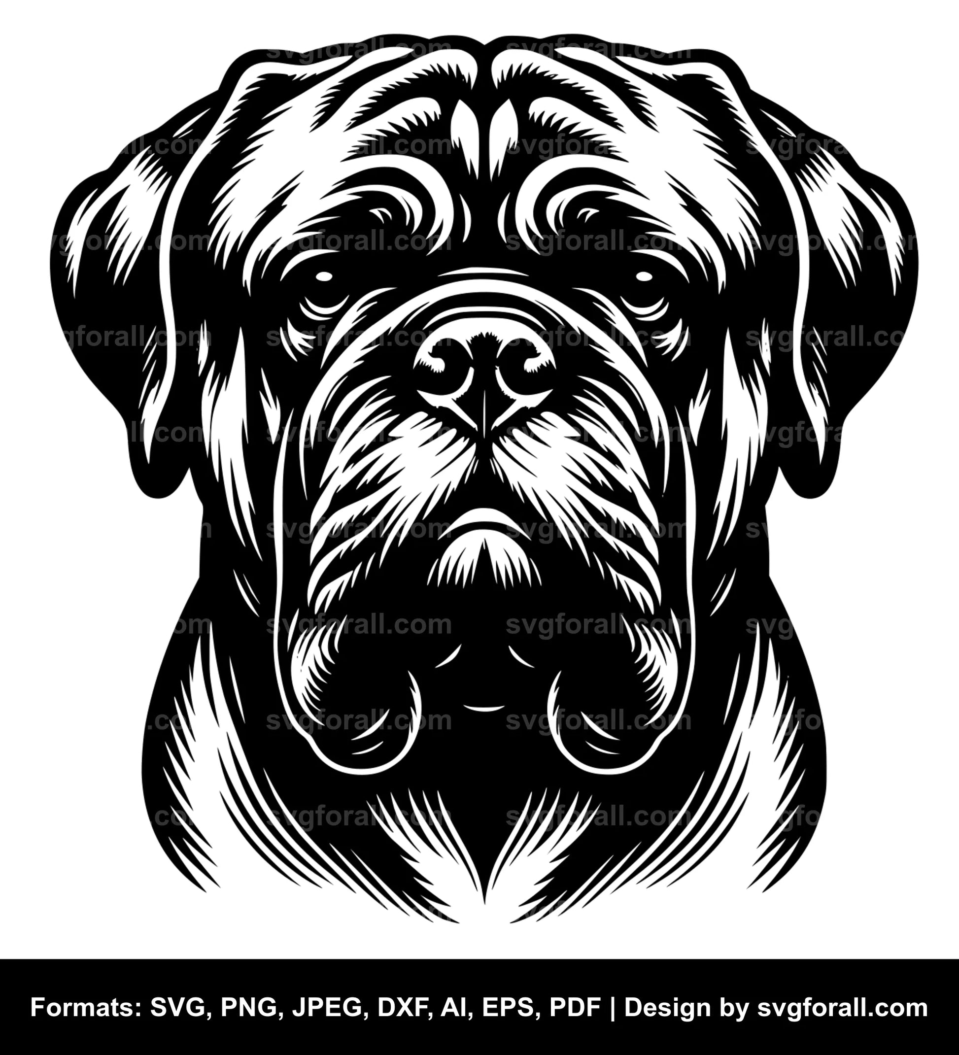 Bullmastiff Dog Vector SVG