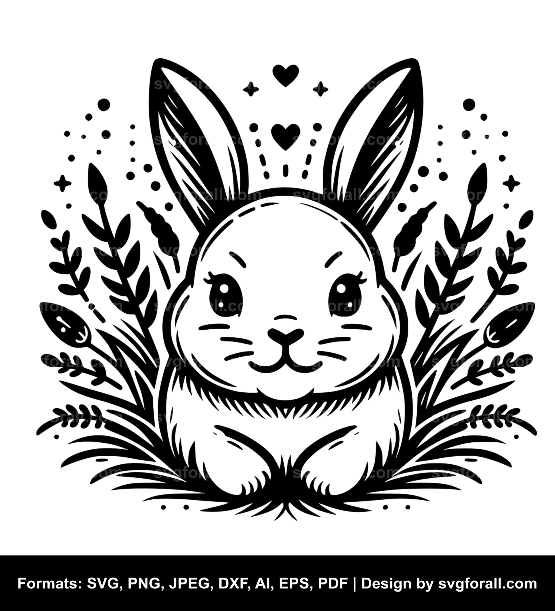 Bunny Black SVG PNG