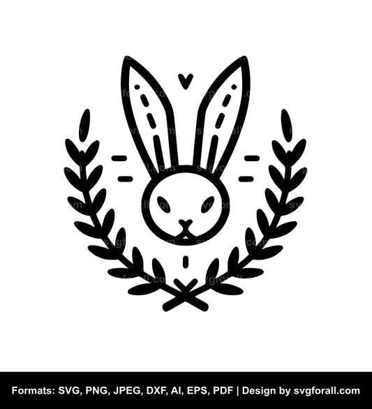 Bunny Face Black SVG