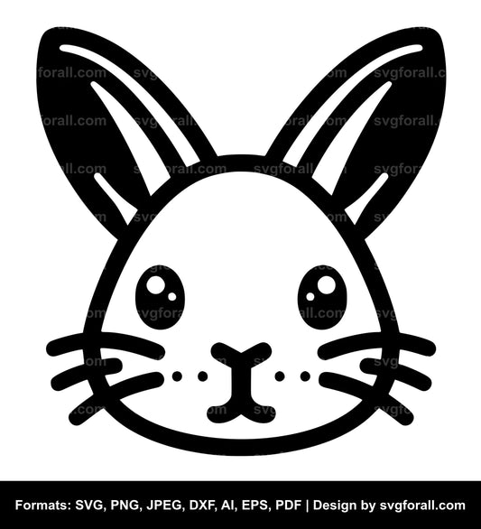 Bunny Face Clipart SVG