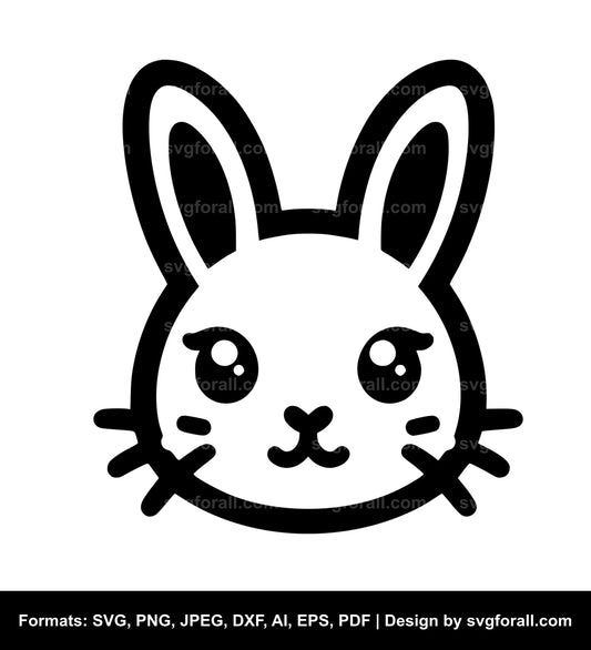 Bunny Face SVG Clip Art