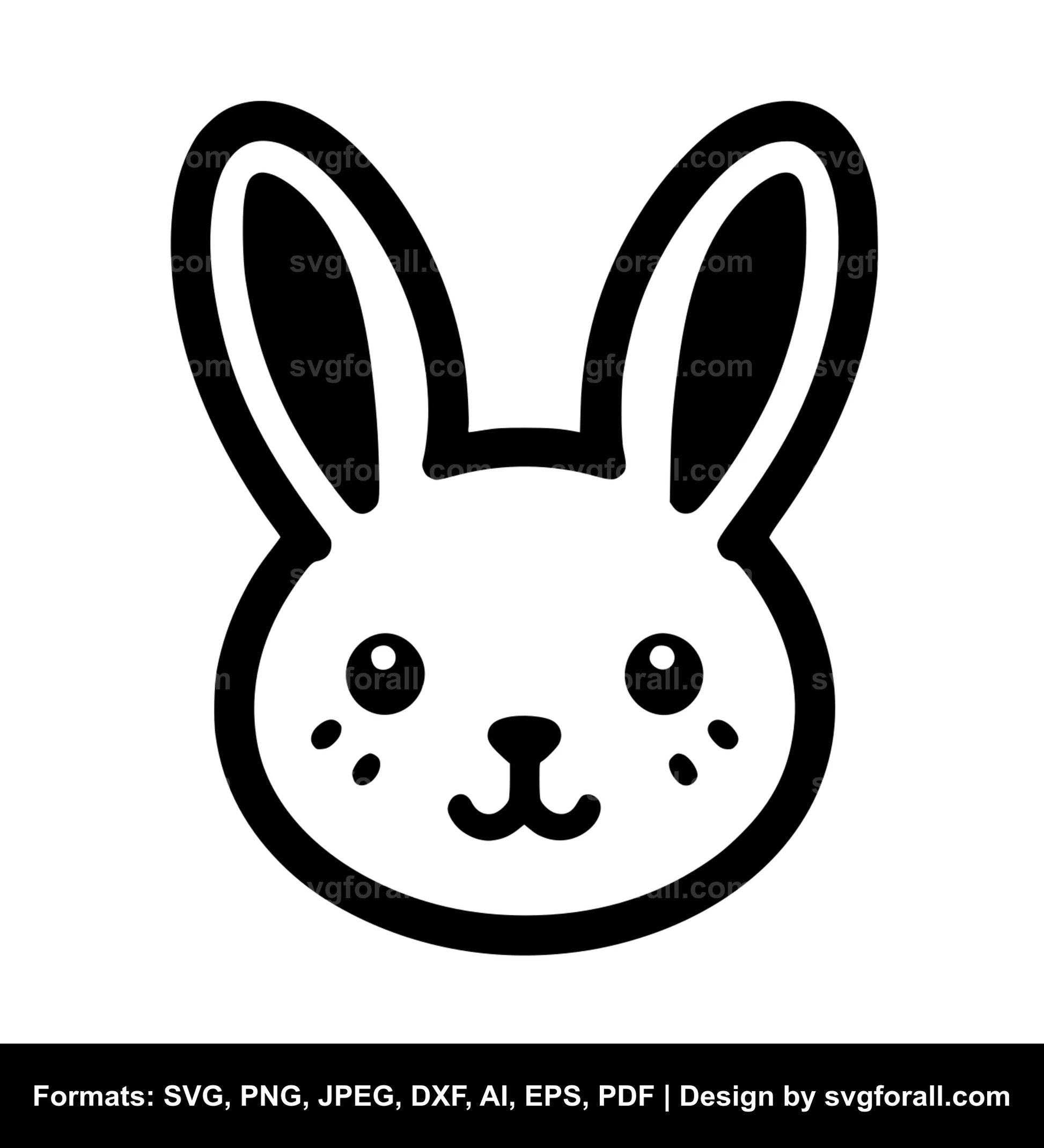 Bunny Face SVG Clipart