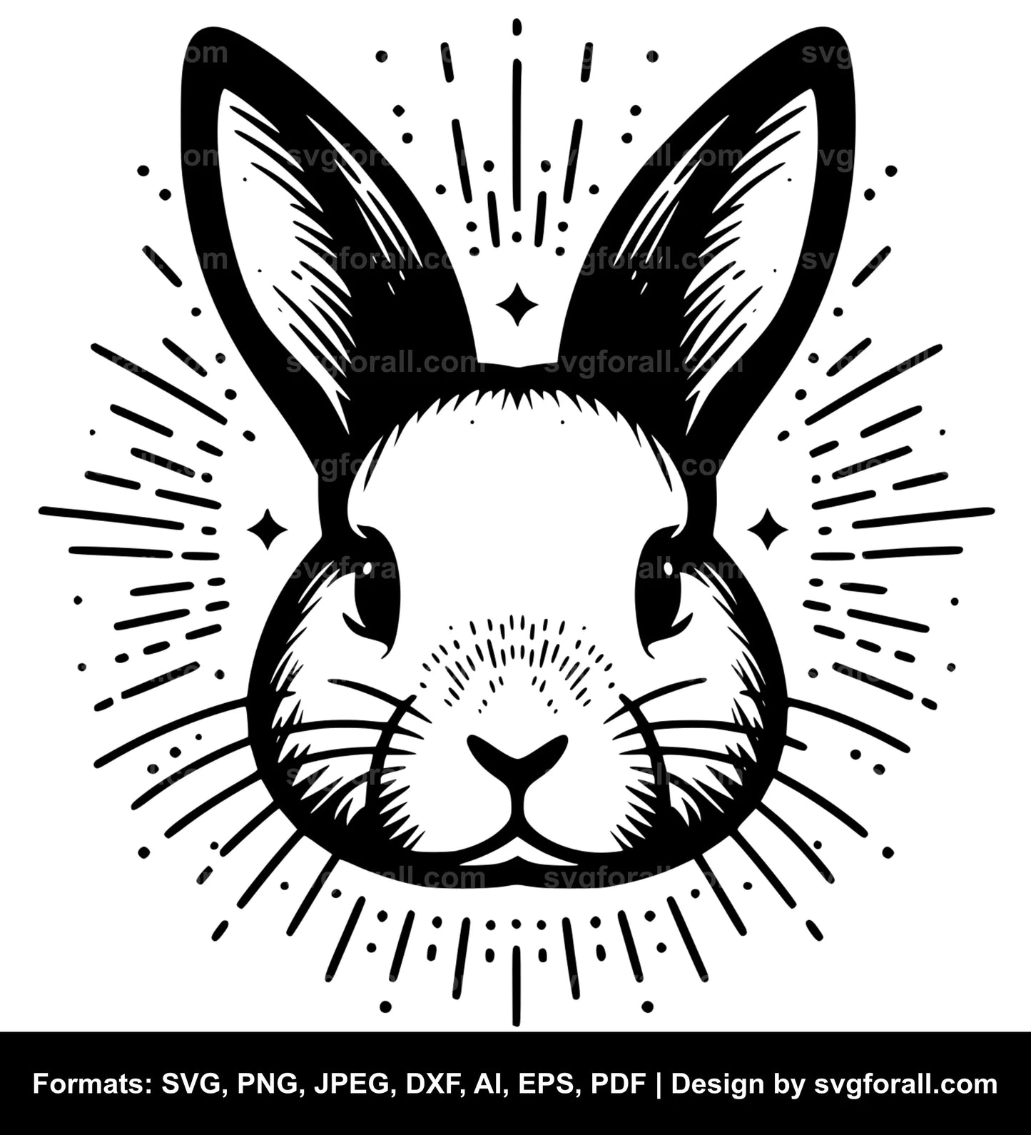 Bunny Face SVG Cut File