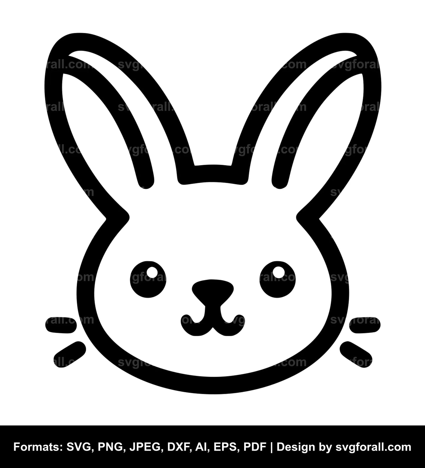 Bunny Face SVG Illustration