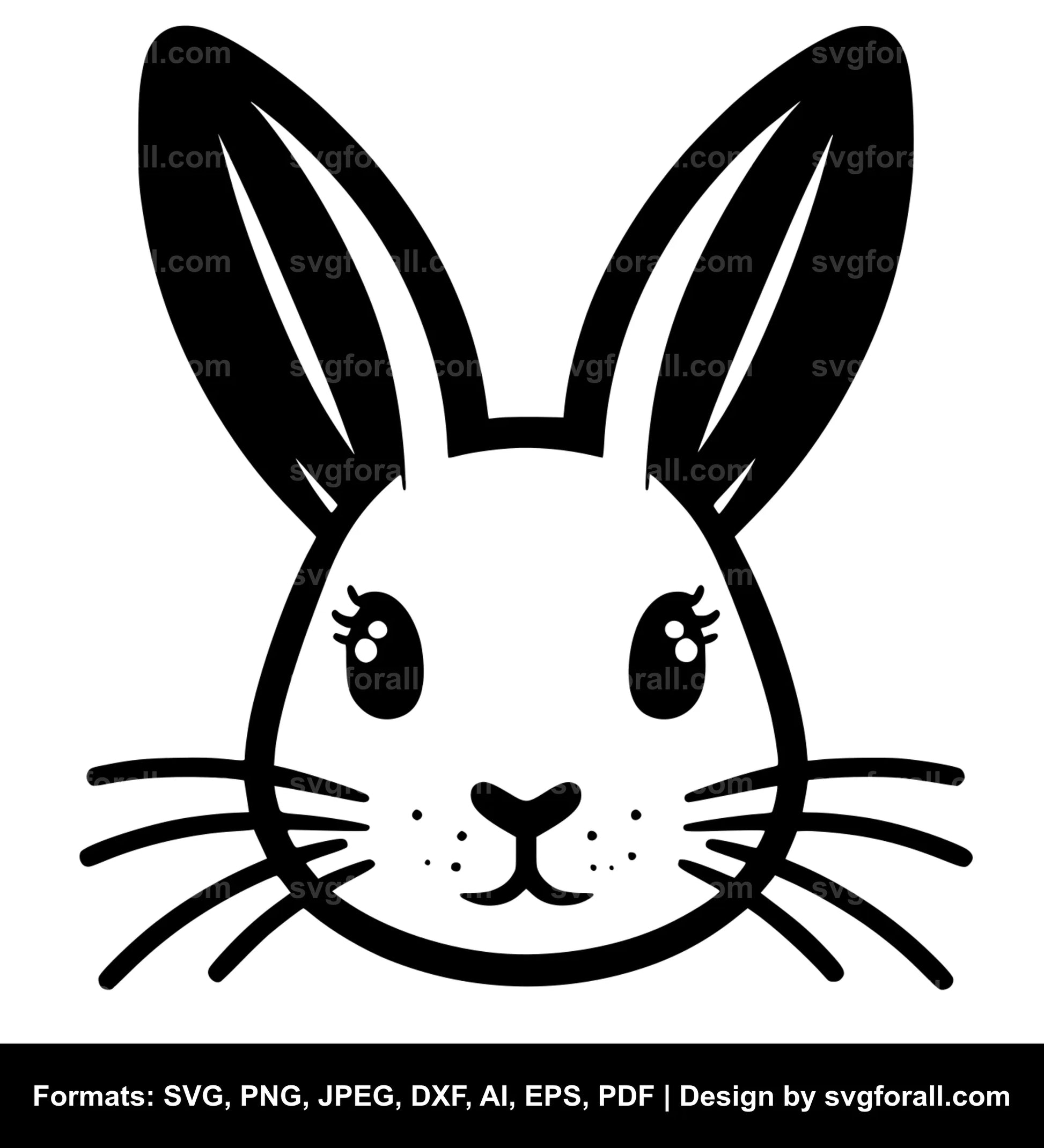 Bunny Face SVG Vector