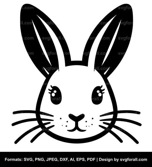 Bunny Face SVG Vector