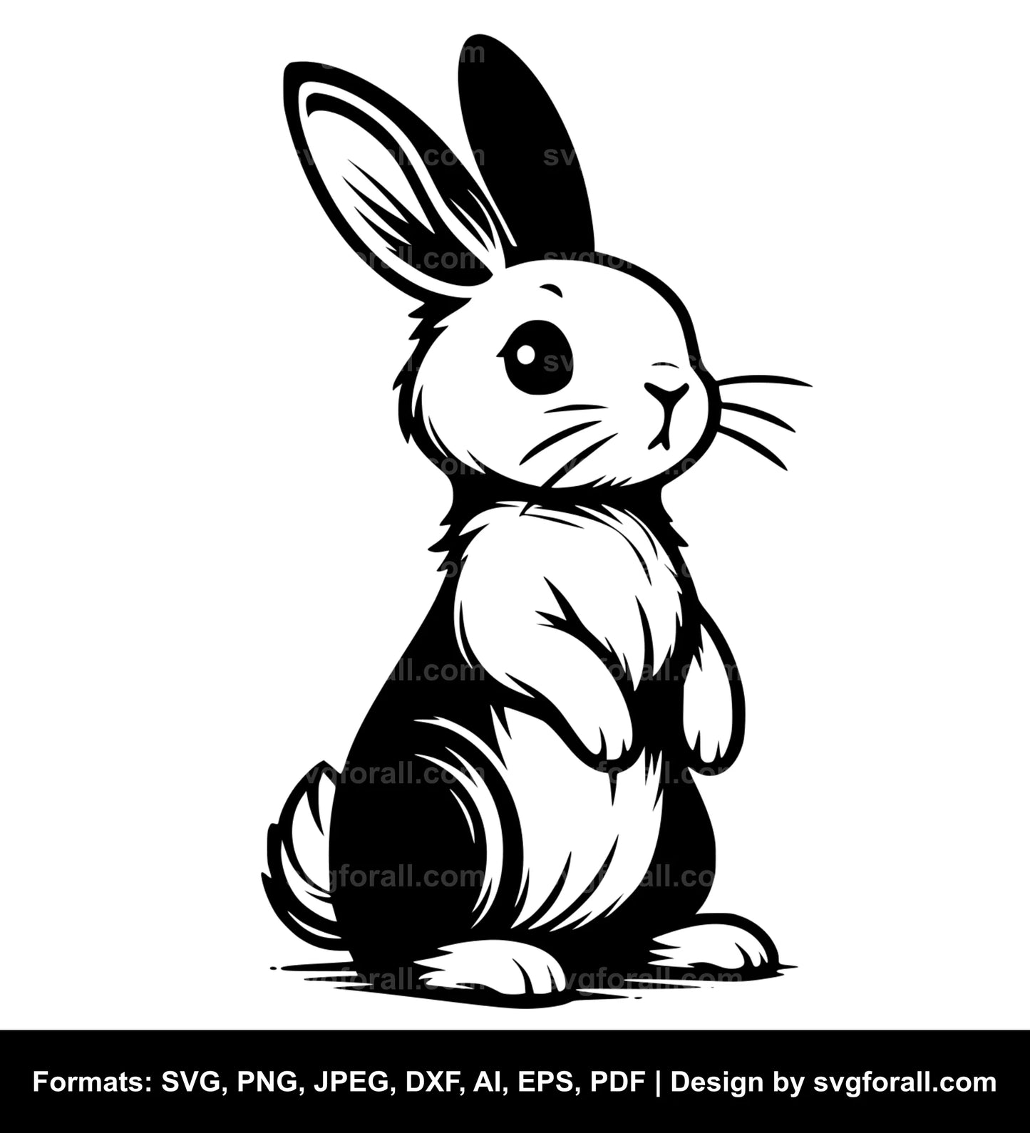 Bunny Standing Up Clipart SVG