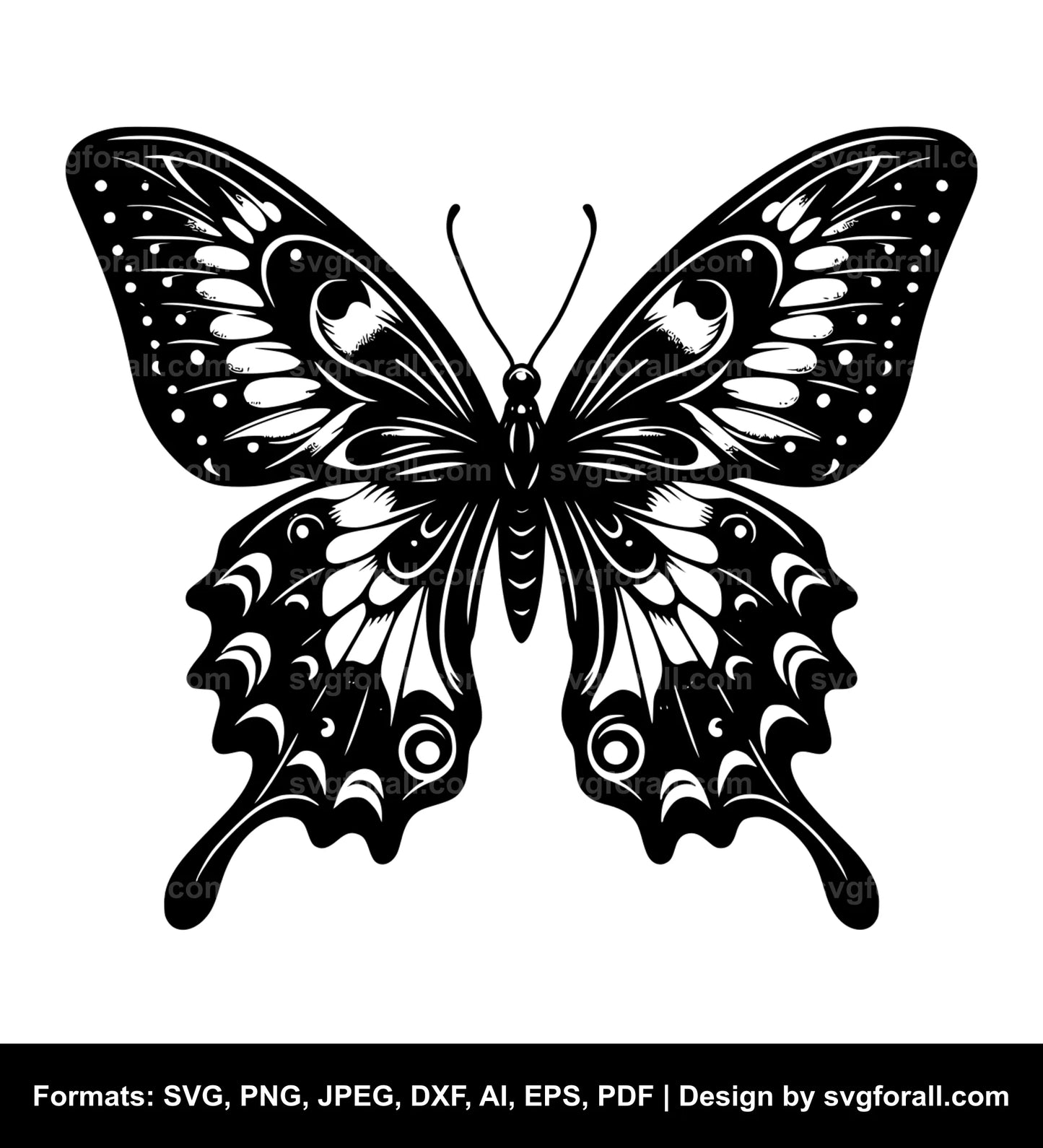 Butterfly Black SVG PNG