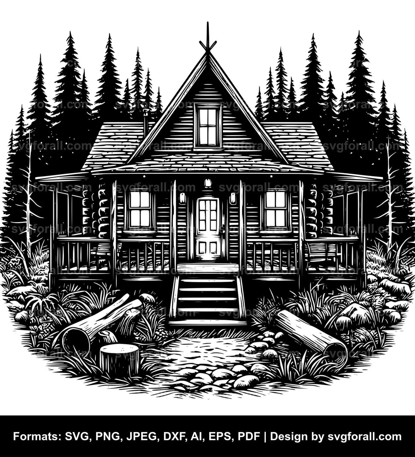 Cabin Black SVG