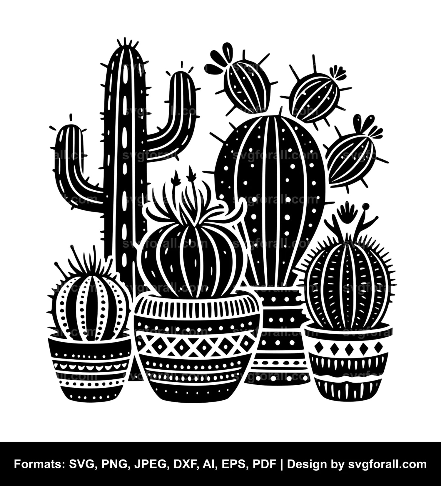 Cactus Black SVG PNG