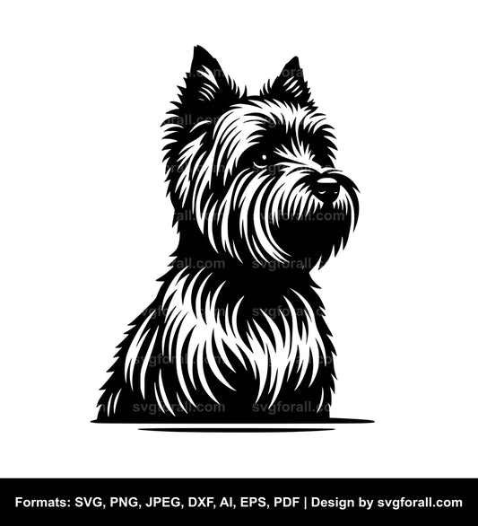 Cairn Terrier Dog Black SVG