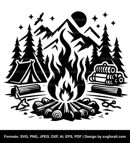 Campfire Black SVG