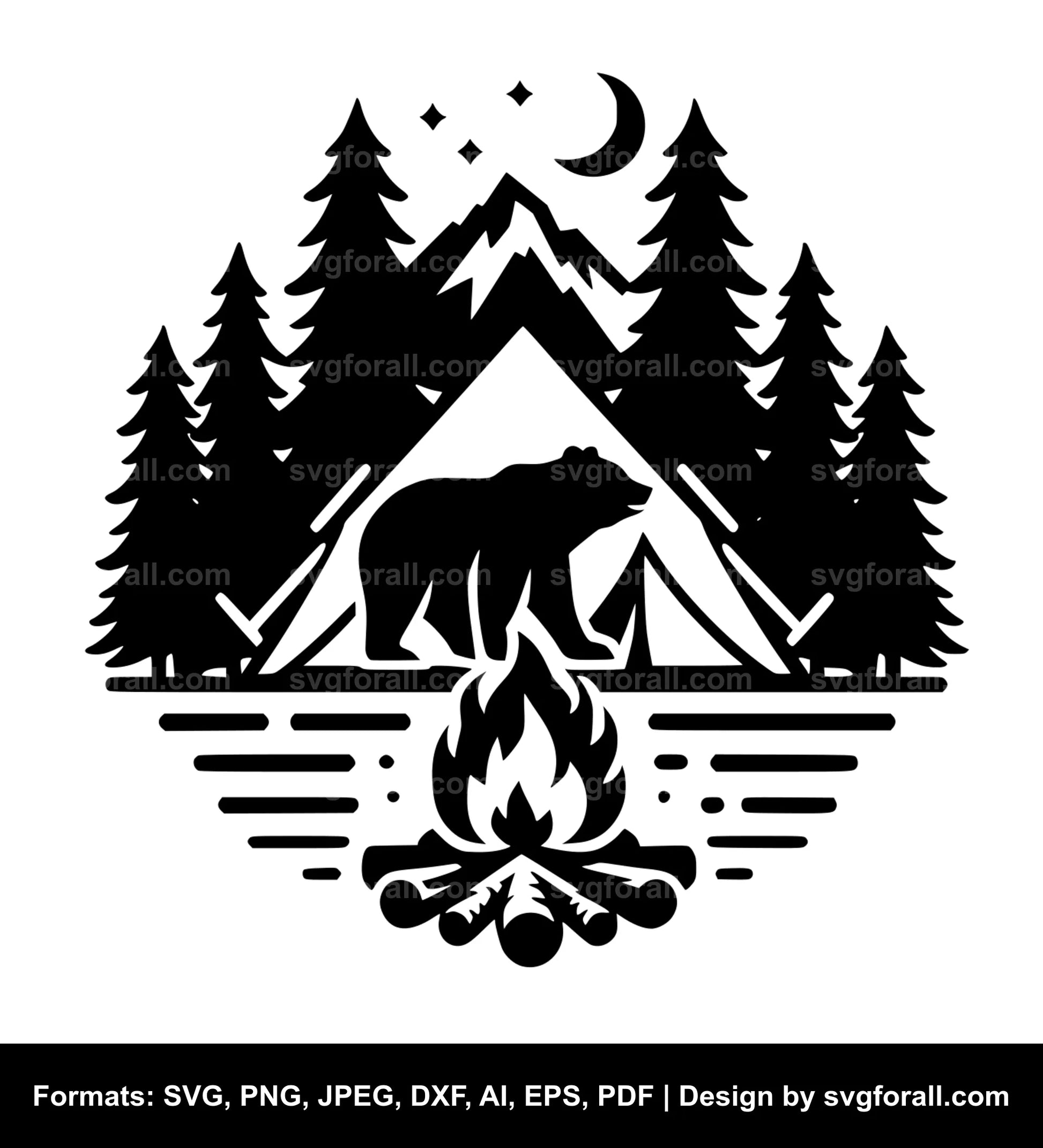 Camping Bear Cricut SVG