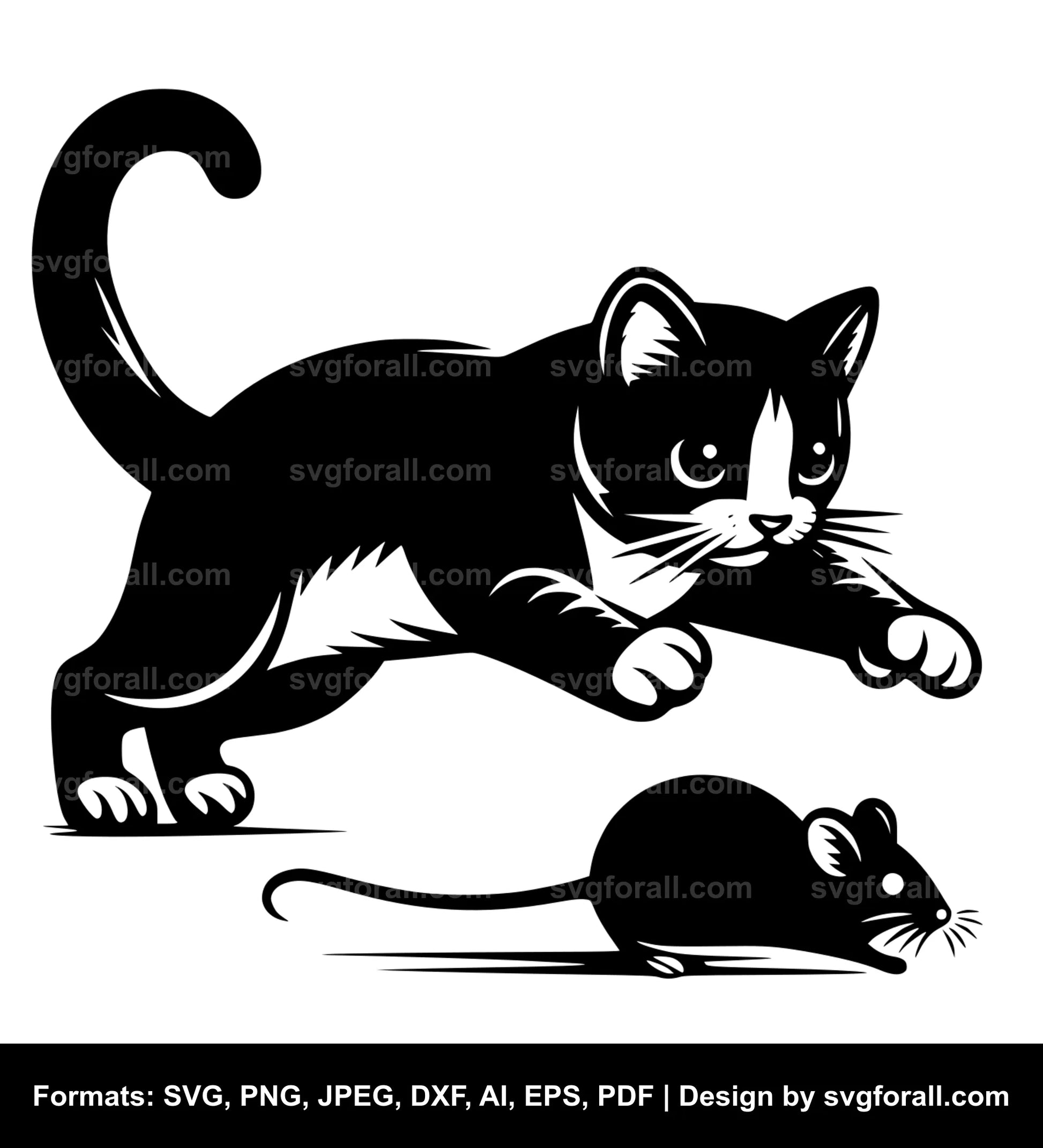 Cat Chasing Mouse SVG