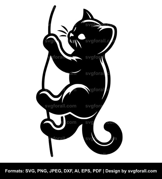 Cat Climbing SVG Vector