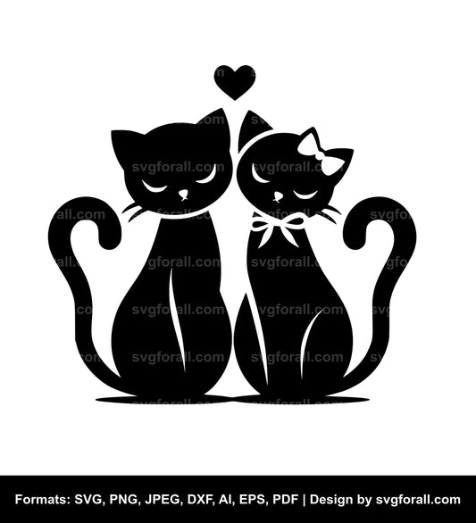 Cat Couple SVG File