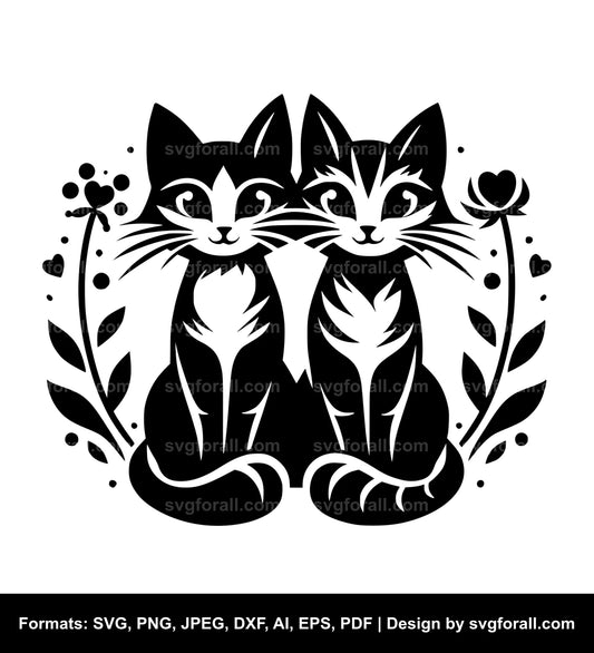 Cat Couple SVG PNG