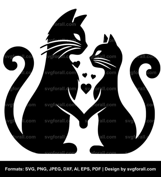 Cat Couple SVG Vector