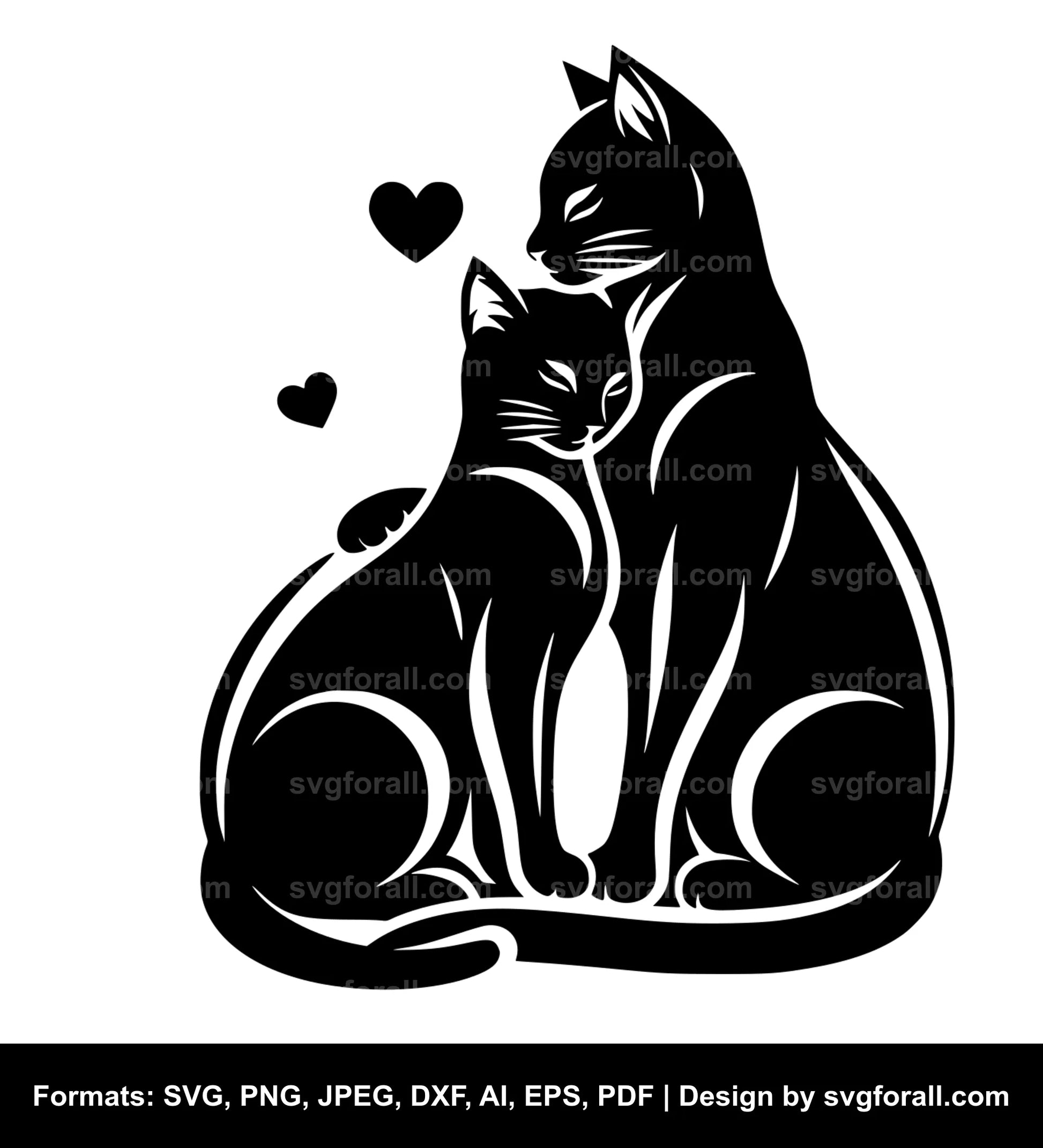 Cat Couple Vector SVG