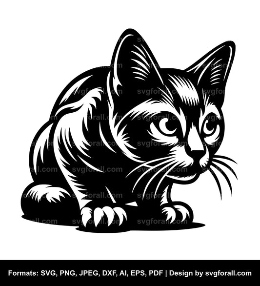 Cat Crouching SVG PNG