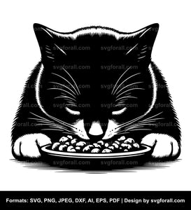 Cat Eating SVG