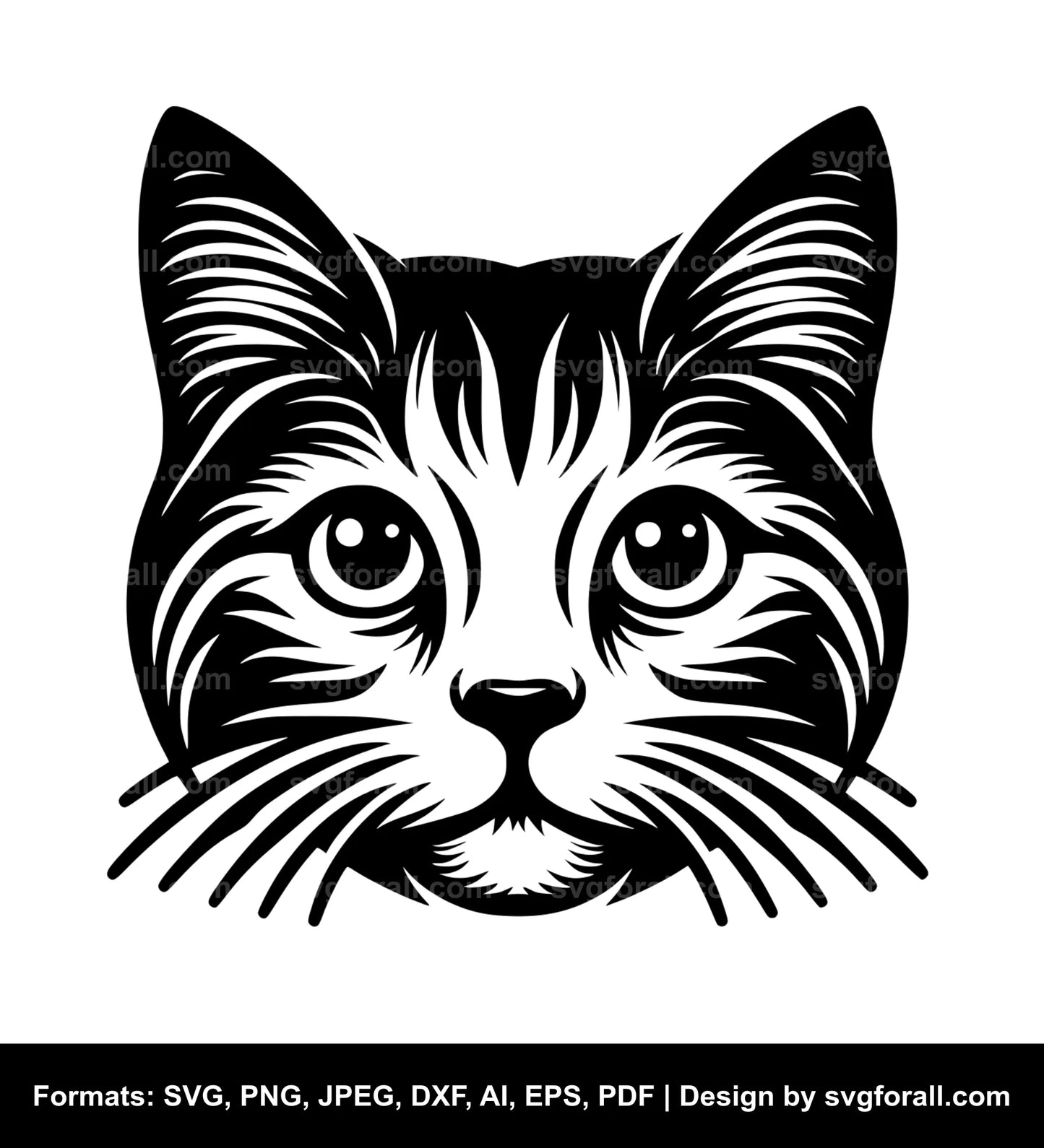 Cat Face Black SVG