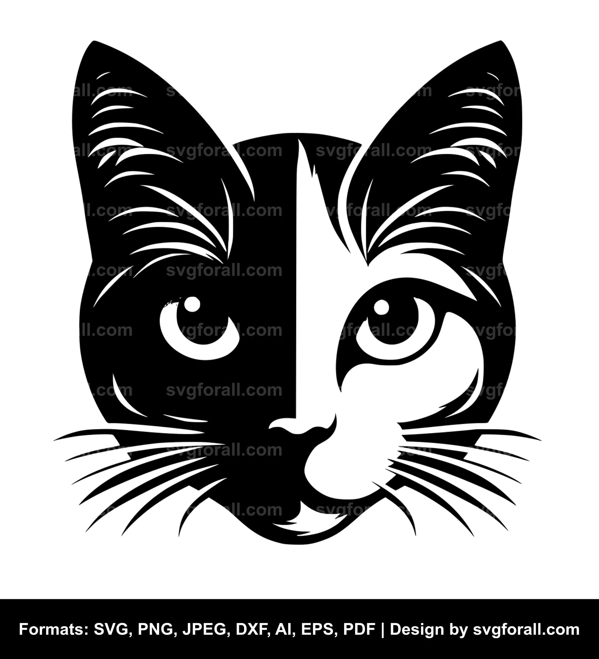 Cat Face Clipart SVG