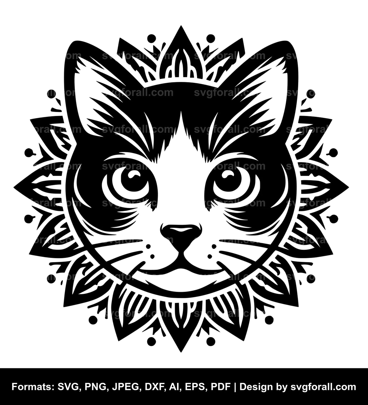 Cat Face SVG Vector