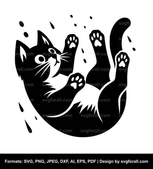 Cat Falling SVG Design