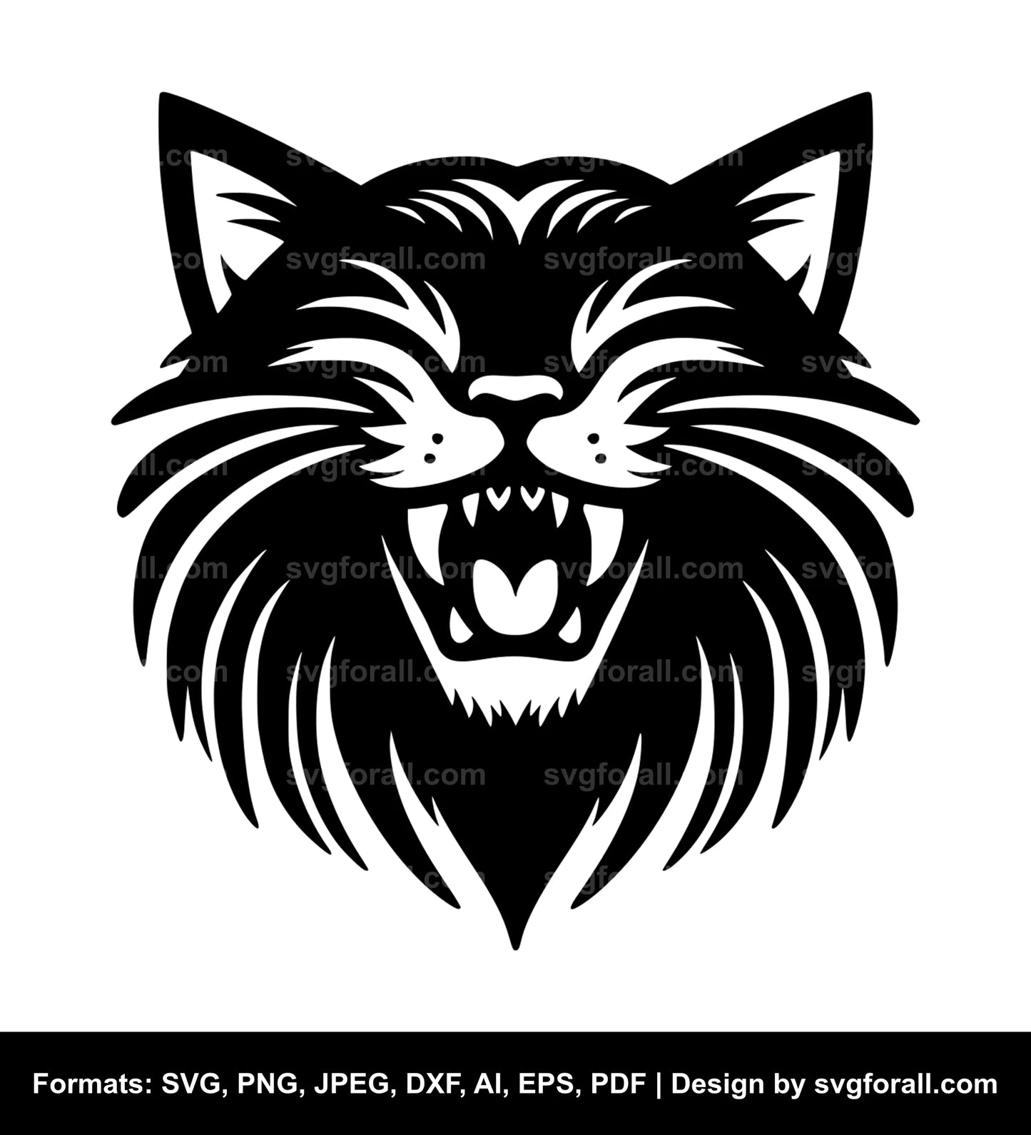 Cat Fang Black SVG