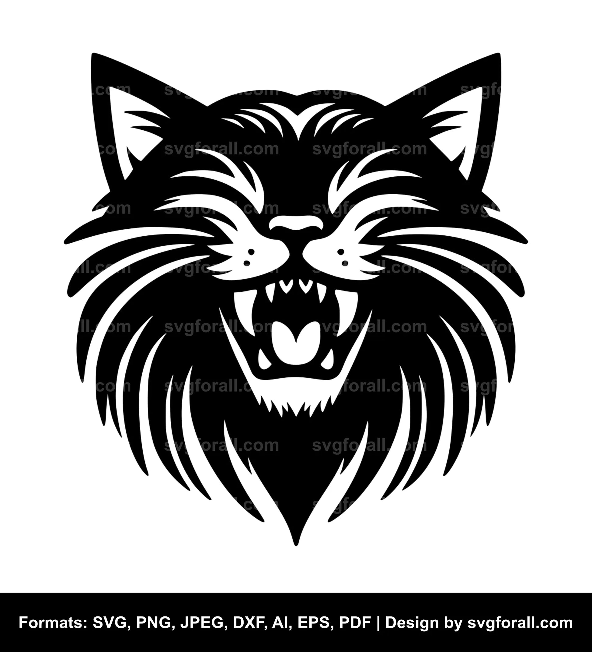 Cat Fang Black SVG