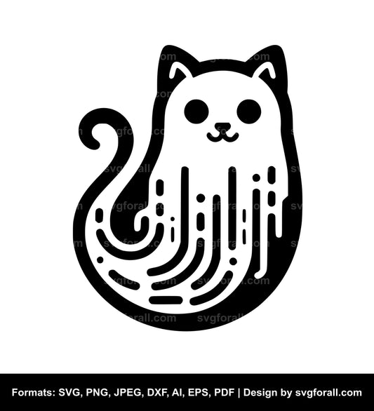 Cat Ghost Clipart SVG