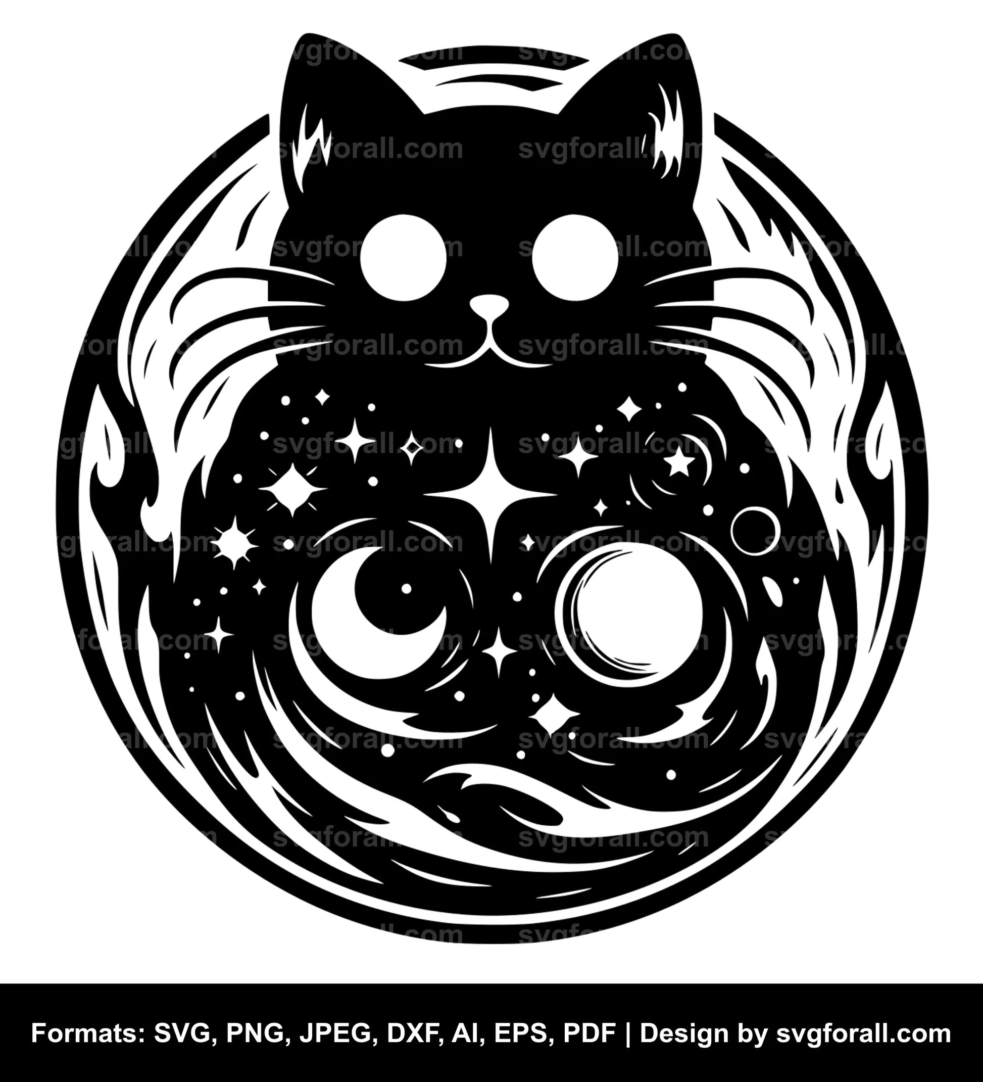 Cat Ghost Clipart SVG Design