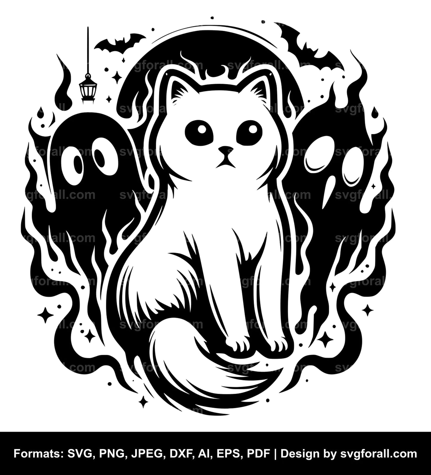 Cat Ghost Cricut SVG Design