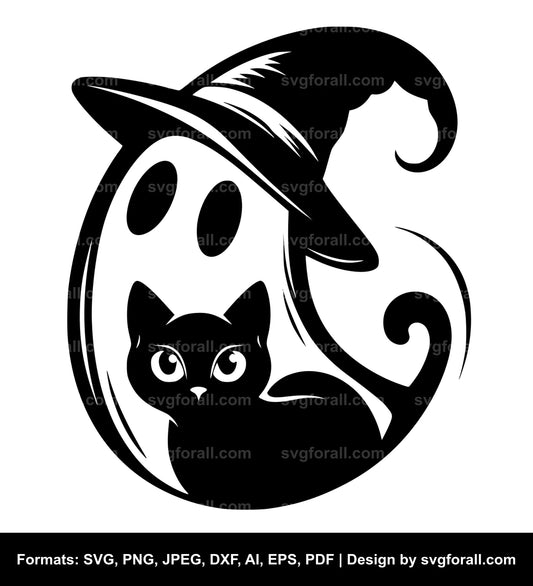 Cat Ghost Laser Cutting SVG