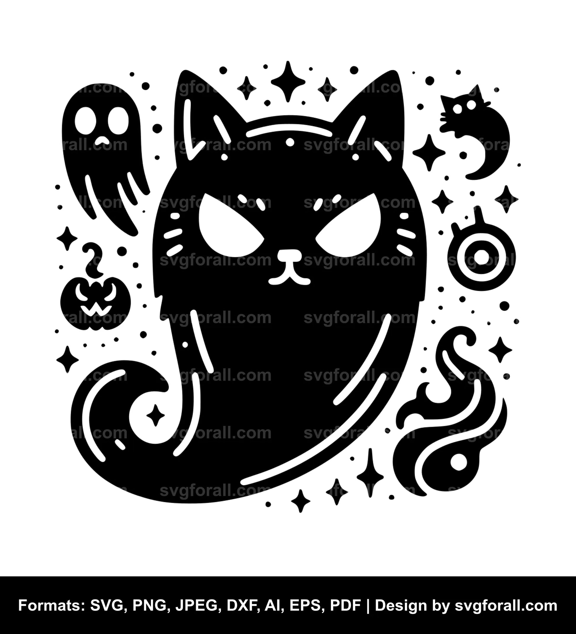 Cat Ghost SVG Cricut Cut File